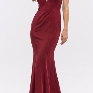 Eureka Elegant Burgundy Evening Gown 6010